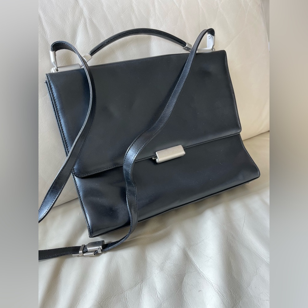 Italian brand leather laptop crossbody/tote bag